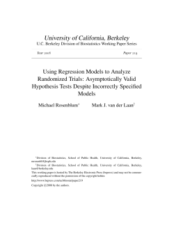 Using Regression Models to Analyze Randomized Trials