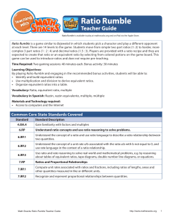 Ratio Rumble Teacher Guide