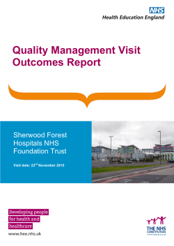 Sherwood Forest 2015 QMV Report