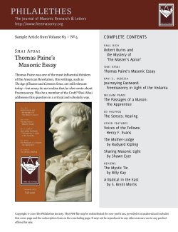 Thomas Paine`s Masonic Essay
