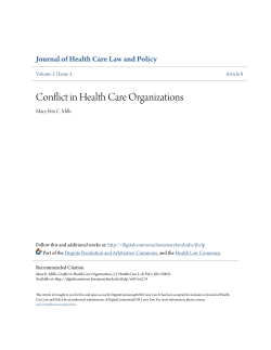 Conflict in Health Care Organizations