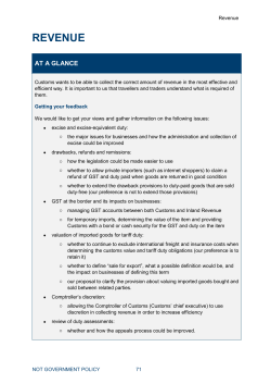 revenue - New Zealand Customs Service