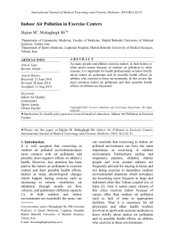 Indoor Air Pollution in Exercise Centers