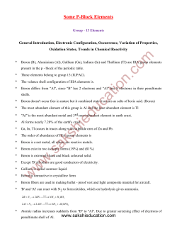 Some P-Block Elements