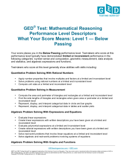 Below Passing - GED Testing Service