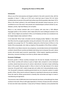 Imagining the future of Africa 2025
