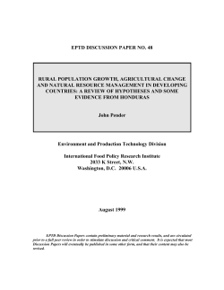 Rural Population Growth, Agricultural Change and Natural