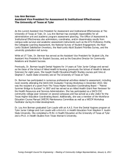 Lou Ann Berman Assistant Vice President for Assessment