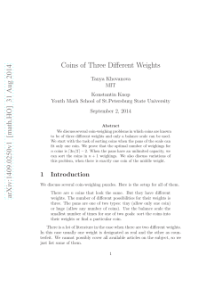 Coins of Three Different Weights