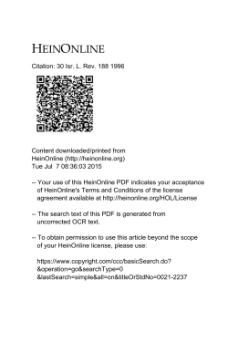 Duress, Self-Defence and Necessity in Israeli Law