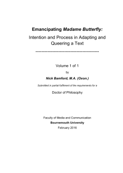 Emancipating Madame Butterfly: Intention and Process in Adapting
