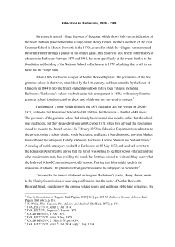Education in Barlestone, 1870 - 1901