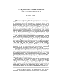 Tinker and Student Free Speech Rights: A Functionalist Alternative