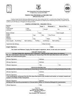 Trophy and Record Fish Application Form