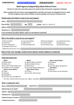 CONFIDENTIAL Multi-Agency Safeguarding Adults Referral Form
