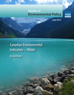 Canadian Environmental Indicators&mdash;Water