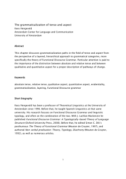 The grammaticalization of tense and aspect