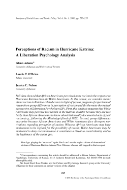 Perceptions of Racism in Hurricane Katrina