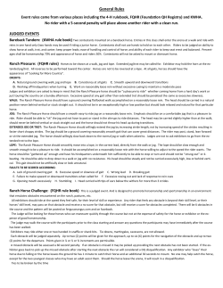 General Rules JUDGED EVENTS