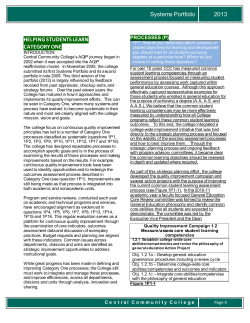 Systems Portfolio 2013 HELPING STUDENTS LEARN CATEGORY