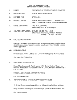 Dental Hygiene 252 - West Los Angeles College