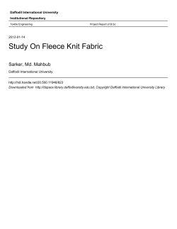 Study On Fleece Knit Fabric - Daffodil International University