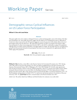 Demographic versus Cyclical Influences on US Labor Force
