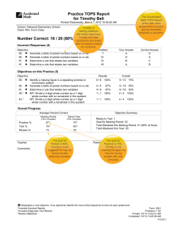 Practice TOPS Report for Timothy Bell Number Correct: 16 / 20 (80%)