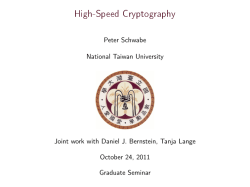 High-Speed Cryptography