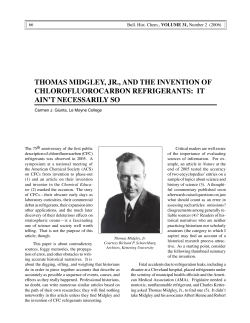 thomas midgley, jr., and the invention of chlorofluorocarbon