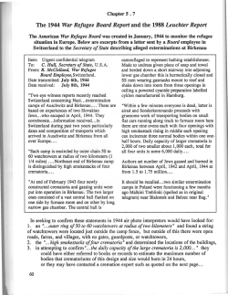 The 1944 War Refugee Board Report and the 1988 Leuchter Report