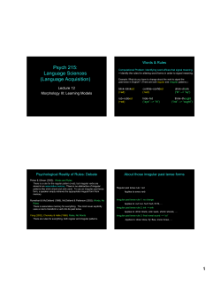 Psych 215: Language Sciences (Language