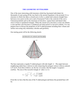 THE GEOMETRY OF PYRAMIDS