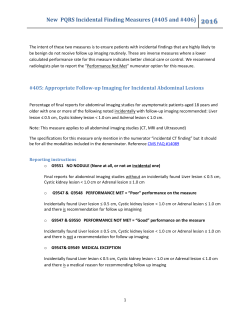 New PQRS Incidental Finding Measures (#405 and #406)