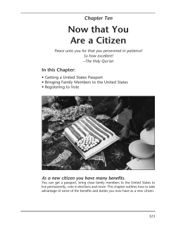 Citizenship for Us Chapter 10: Now That You Are a Citizen