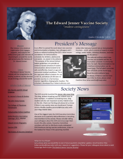 President`s Message Society News