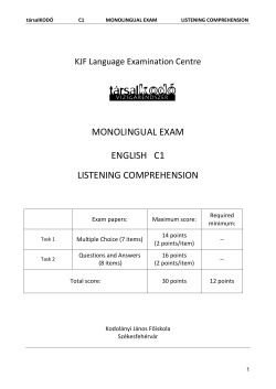 monolingual exam english c1 listening comprehension