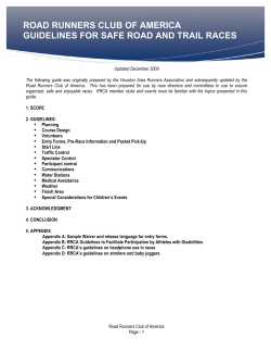 Race Guidelines for Safety - DEC 2009
