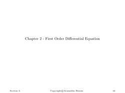 Chapter 2 - First Order Differential Equation