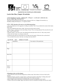 Lord of the Flies, Chapter 10 activities