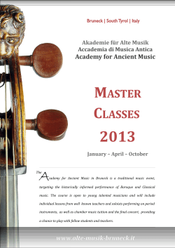 MASTER CLASSES