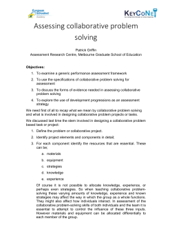 Assessing collaborative problem solving