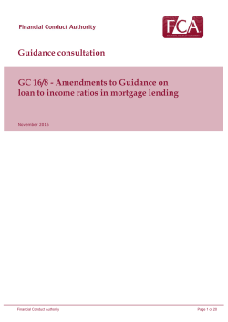 GC 16/8 - Amendments to Guidance on loan to income ratios in