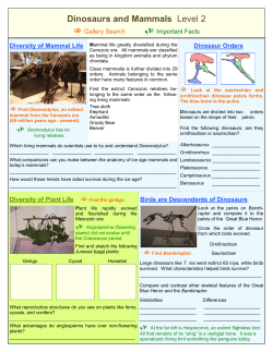 Dinosaurs and Mammals Level 2