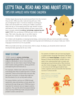 Let`s Talk, Read and Sing about STEM! Tips for