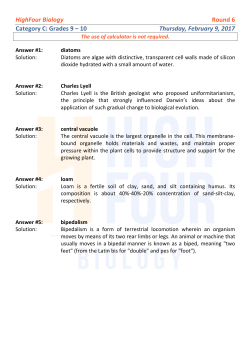 HighFour Biology Round 6 Category C: Grades 9 &ndash; 10 Thursday