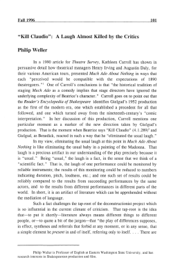 "Kill Claudio": A Laugh Almost Killed by the Critics