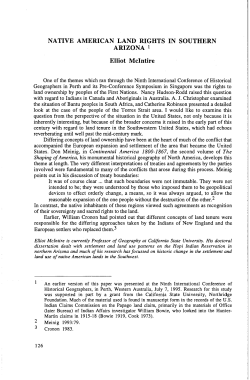 NATIVE AMERICAN LAND RIGHTS IN SOUTHERN