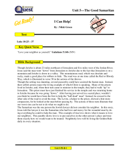 Unit 5&mdash;The Good Samaritan I Can Help!
