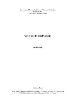 Queer as a Political Concept